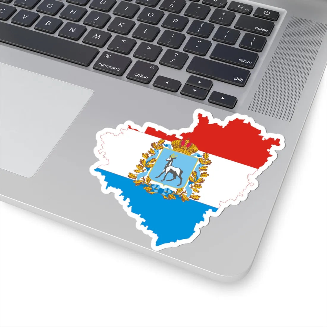 Flag-map of Samara Oblast (Russia) STICKER Vinyl Kiss-Cut Decal - The Sticker Space