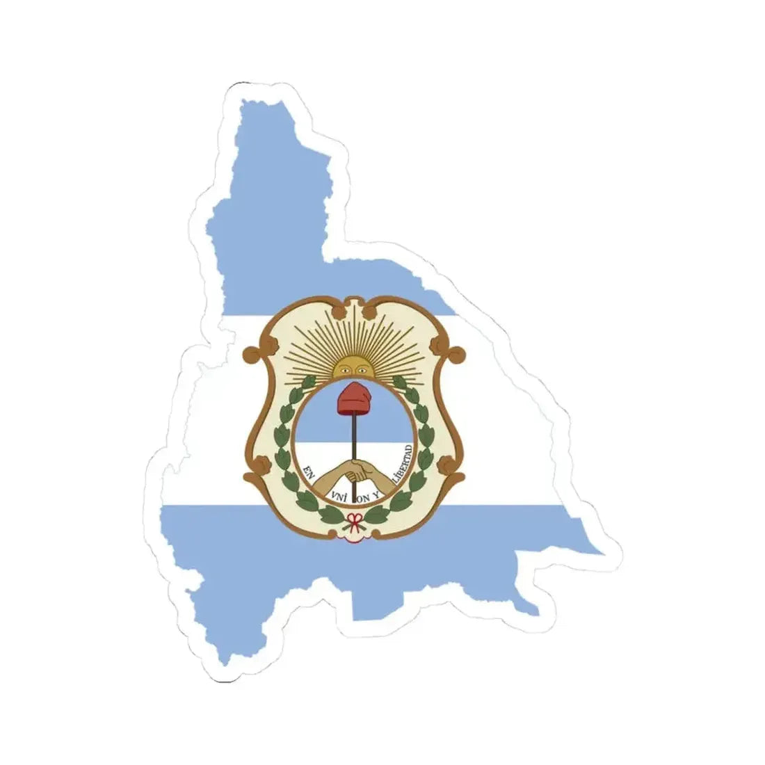 Flag-map of San Juan Province (Argentina) STICKER Vinyl Kiss-Cut Decal 3 Inch White - The Sticker Space