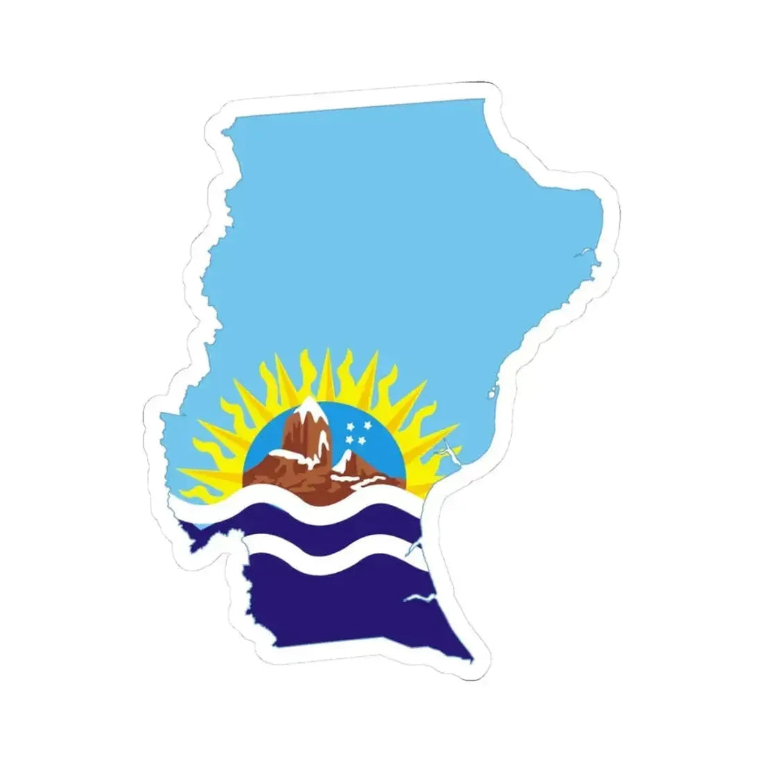 Flag-map of Santa Cruz Province (Argentina) STICKER Vinyl Kiss-Cut Decal 3 Inch White - The Sticker Space