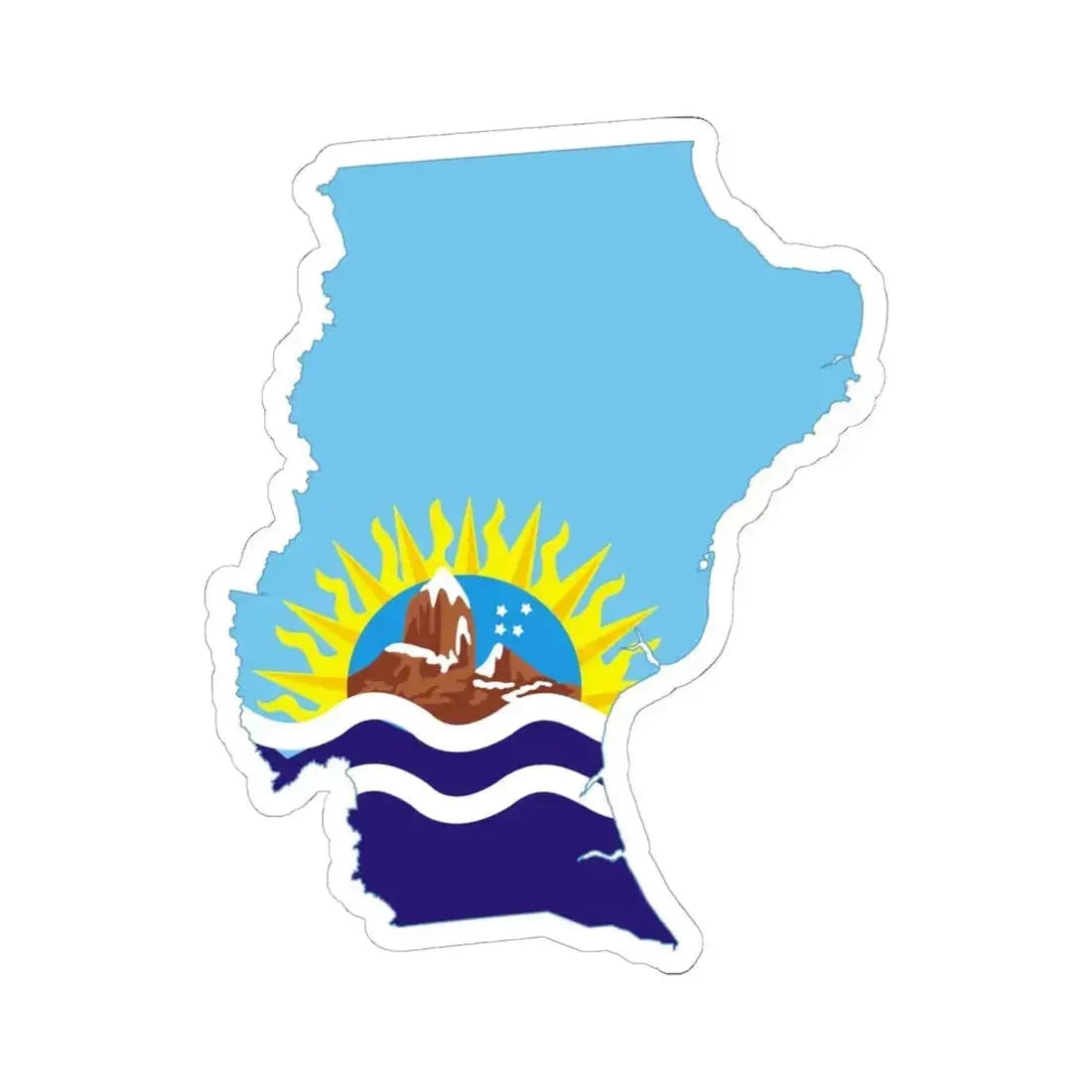 Flag-map of Santa Cruz Province (Argentina) STICKER Vinyl Kiss-Cut Decal 6 Inch White - The Sticker Space