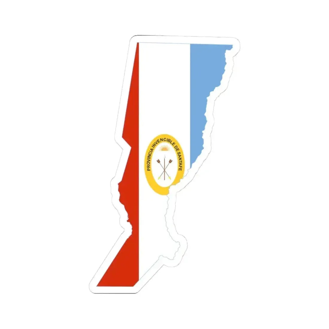 Flag-map of Santa Fe Province (Argentina) STICKER Vinyl Kiss-Cut Decal 3 Inch White - The Sticker Space