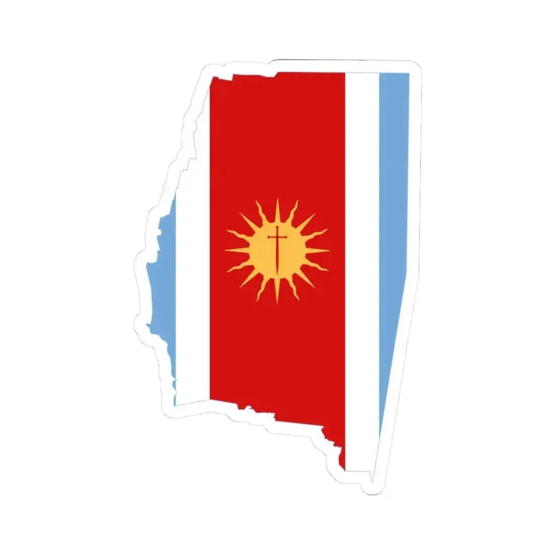 Flag-map of Santiago del Estero Province (Argentina) STICKER Vinyl Kiss-Cut Decal 3 Inch White - The Sticker Space