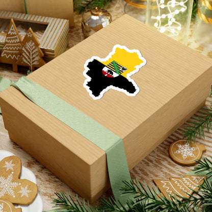 Flag map of Saxony-Anhalt (Germany) STICKER Vinyl Kiss-Cut Decal - The Sticker Space