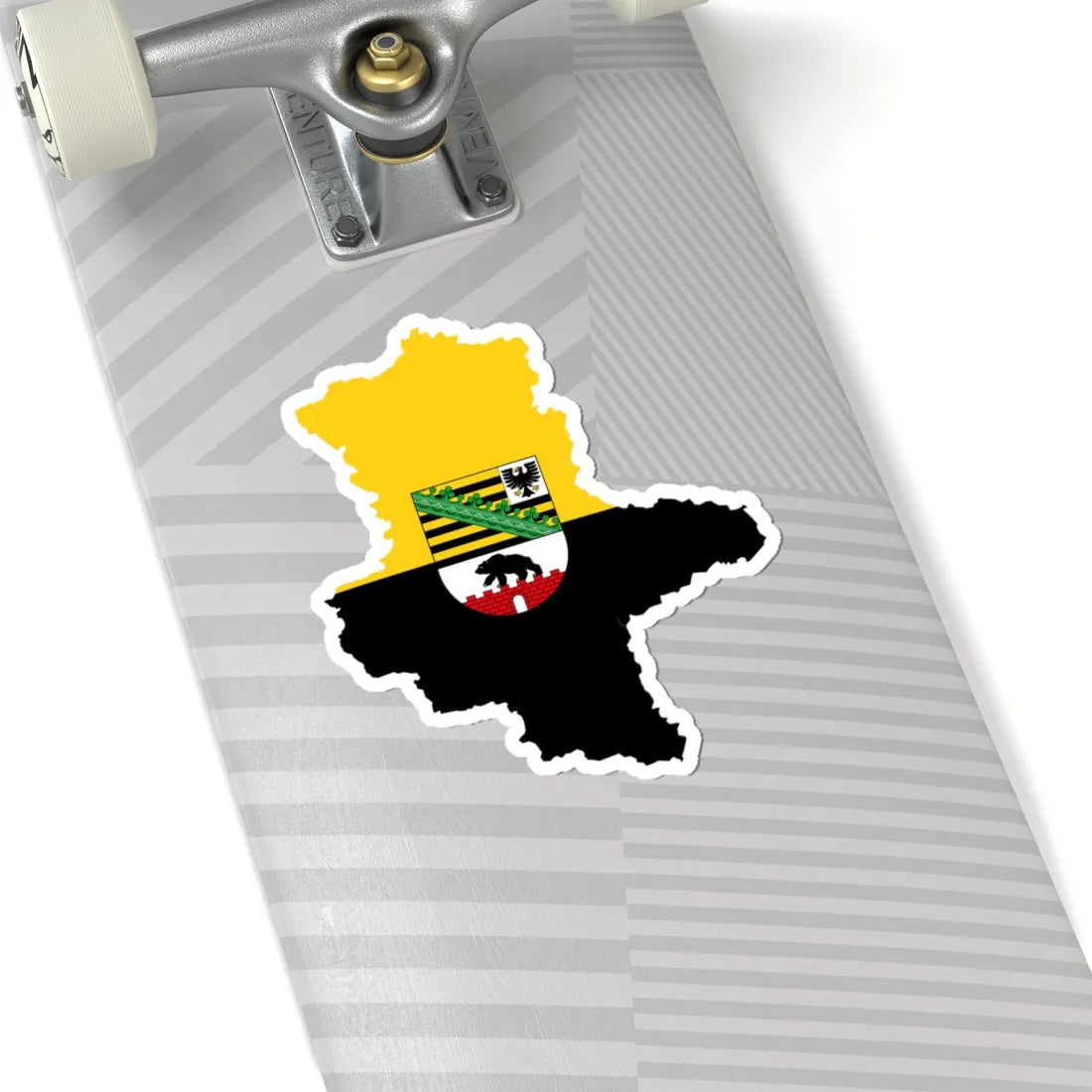 Flag map of Saxony-Anhalt (Germany) STICKER Vinyl Kiss-Cut Decal - The Sticker Space