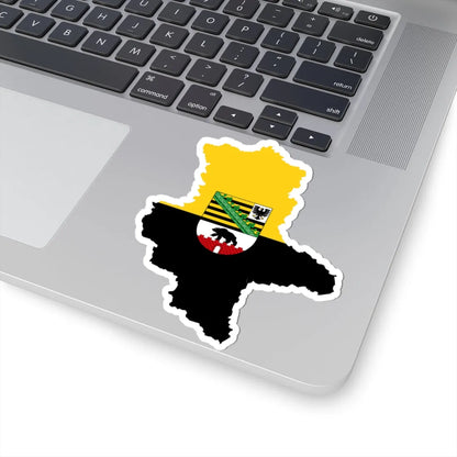 Flag map of Saxony-Anhalt (Germany) STICKER Vinyl Kiss-Cut Decal - The Sticker Space