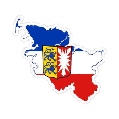 Flag map of Schleswig-Holstein (Germany) STICKER Vinyl Kiss-Cut Decal 6 Inch White - The Sticker Space