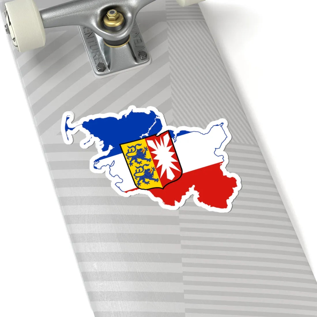 Flag map of Schleswig-Holstein (Germany) STICKER Vinyl Kiss-Cut Decal - The Sticker Space