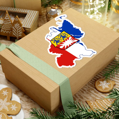 Flag map of Schleswig-Holstein (Germany) STICKER Vinyl Kiss-Cut Decal - The Sticker Space