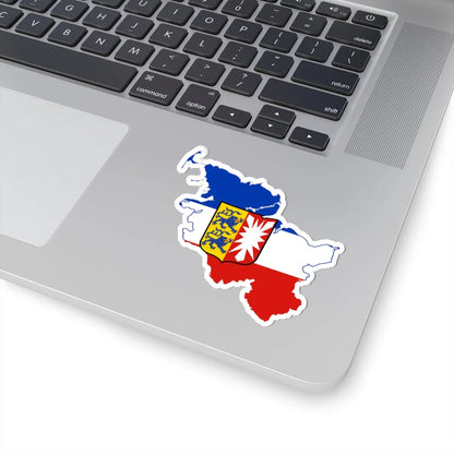 Flag map of Schleswig-Holstein (Germany) STICKER Vinyl Kiss-Cut Decal - The Sticker Space