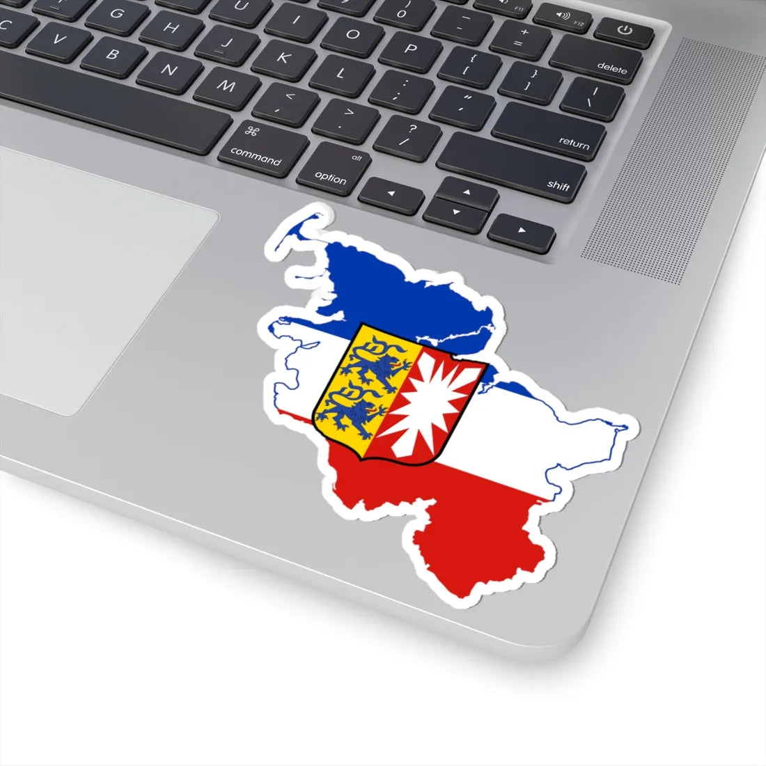 Flag map of Schleswig-Holstein (Germany) STICKER Vinyl Kiss-Cut Decal - The Sticker Space