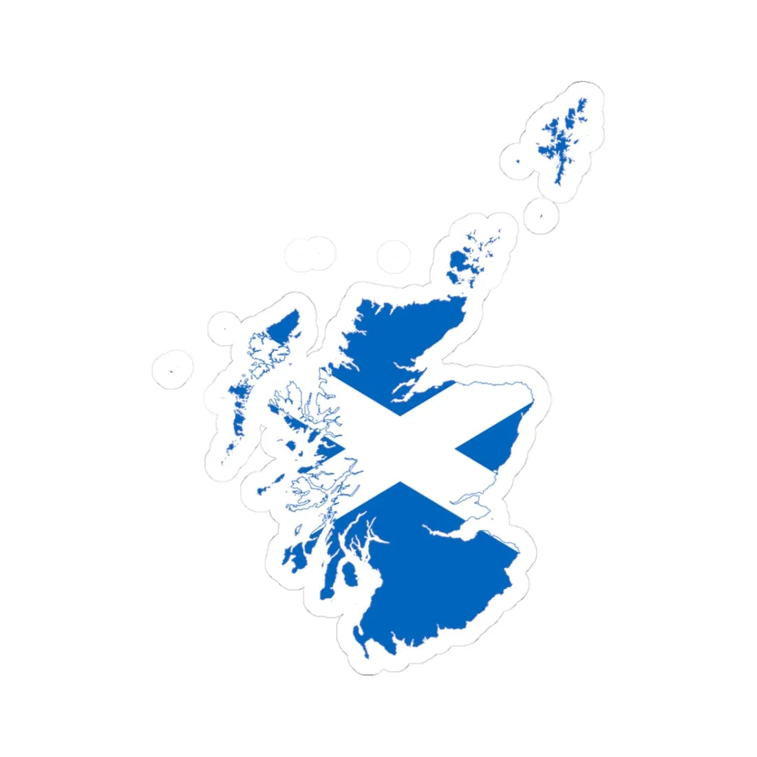 Flag map of Scotland (Scotland) STICKER Vinyl Kiss-Cut Decal 3 Inch White - The Sticker Space