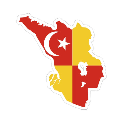 Flag map of Selangor (Malaysia) STICKER Vinyl Kiss-Cut Decal 6 Inch White - The Sticker Space