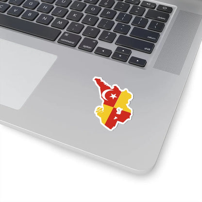 Flag map of Selangor (Malaysia) STICKER Vinyl Kiss-Cut Decal - The Sticker Space