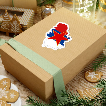 Flag map of Serbia 1947-1992 (Serbia) STICKER Vinyl Kiss-Cut Decal - The Sticker Space