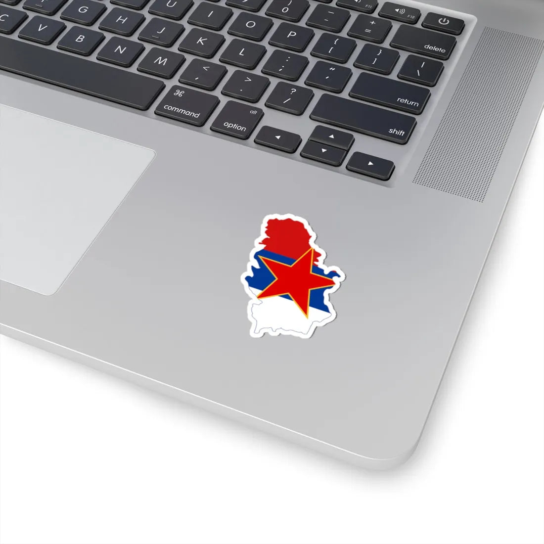 Flag map of Serbia 1947-1992 (Serbia) STICKER Vinyl Kiss-Cut Decal - The Sticker Space