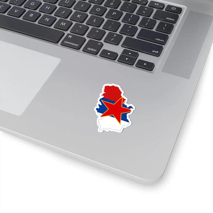 Flag map of Serbia 1947-1992 (Serbia) STICKER Vinyl Kiss-Cut Decal - The Sticker Space