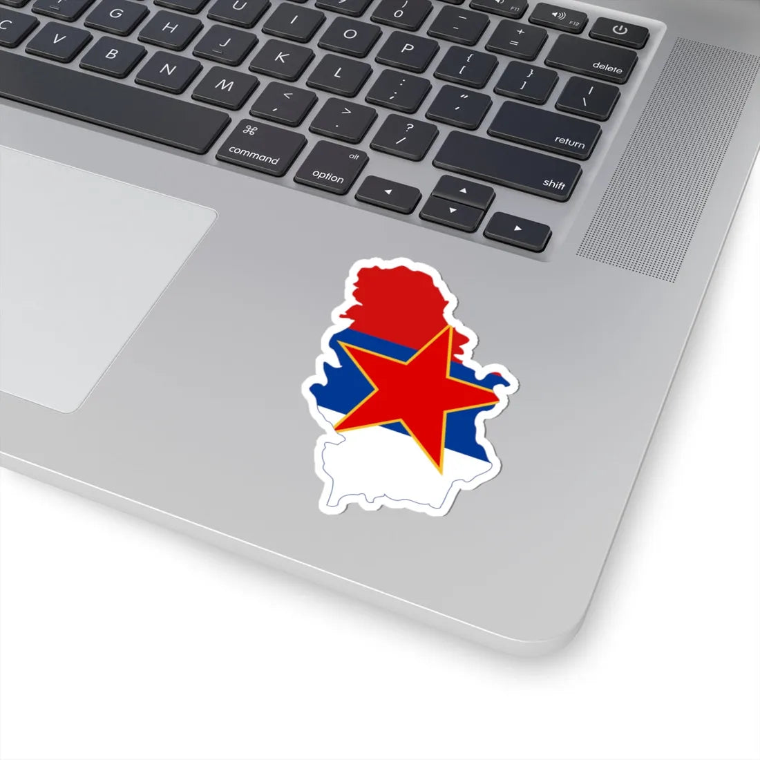 Flag map of Serbia 1947-1992 (Serbia) STICKER Vinyl Kiss-Cut Decal - The Sticker Space