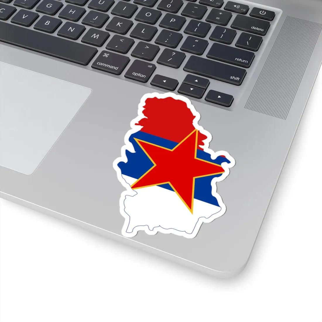 Flag map of Serbia 1947-1992 (Serbia) STICKER Vinyl Kiss-Cut Decal - The Sticker Space