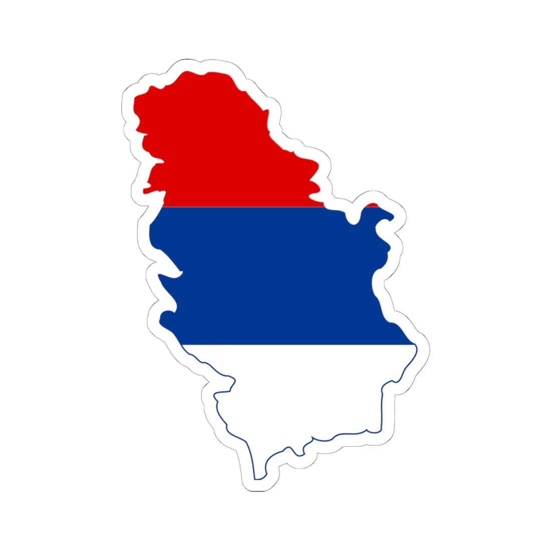 Flag map of Serbia 1992-2004 (Serbia) STICKER Vinyl Kiss-Cut Decal 6 Inch White - The Sticker Space