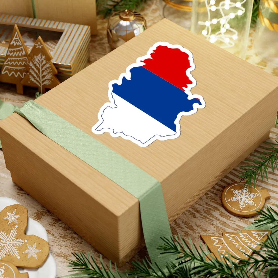 Flag map of Serbia 1992-2004 (Serbia) STICKER Vinyl Kiss-Cut Decal - The Sticker Space