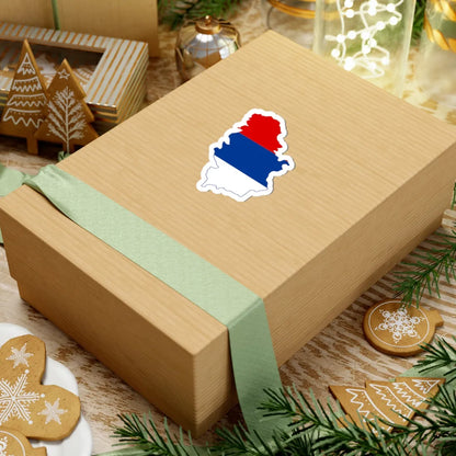 Flag map of Serbia 1992-2004 (Serbia) STICKER Vinyl Kiss-Cut Decal - The Sticker Space