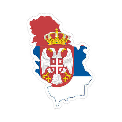 Flag map of Serbia 2004-2010 with Kosovo (Serbia) STICKER Vinyl Kiss-Cut Decal 4 Inch White - The Sticker Space