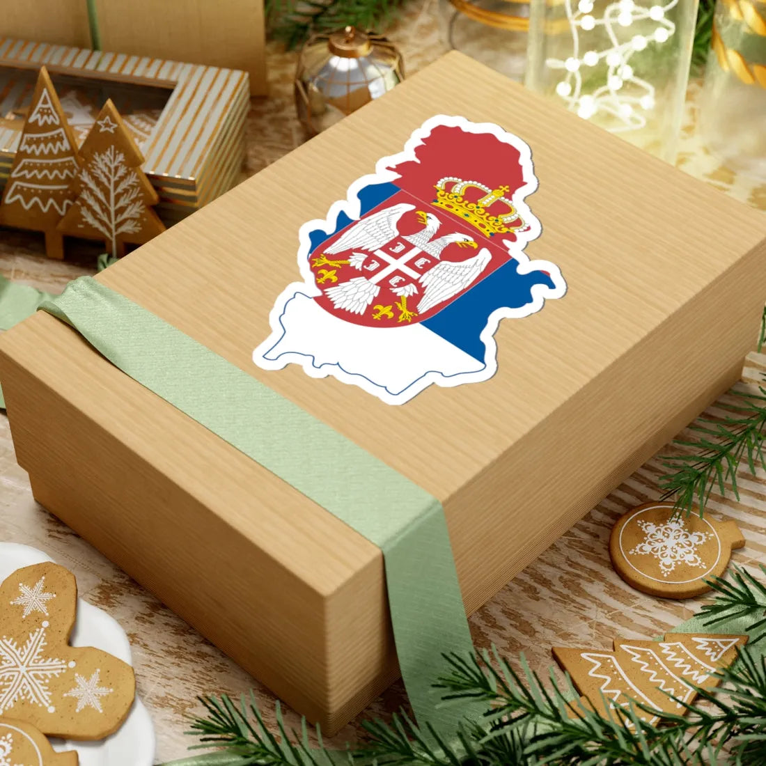 Flag map of Serbia 2004-2010 with Kosovo (Serbia) STICKER Vinyl Kiss-Cut Decal - The Sticker Space