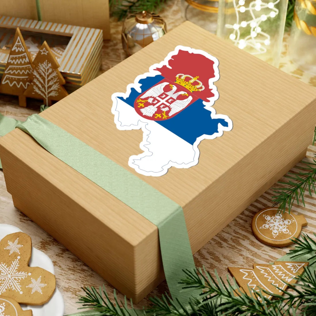 Flag map of Serbia 2004-2010 without Kosovo (Serbia) STICKER Vinyl Kiss-Cut Decal - The Sticker Space