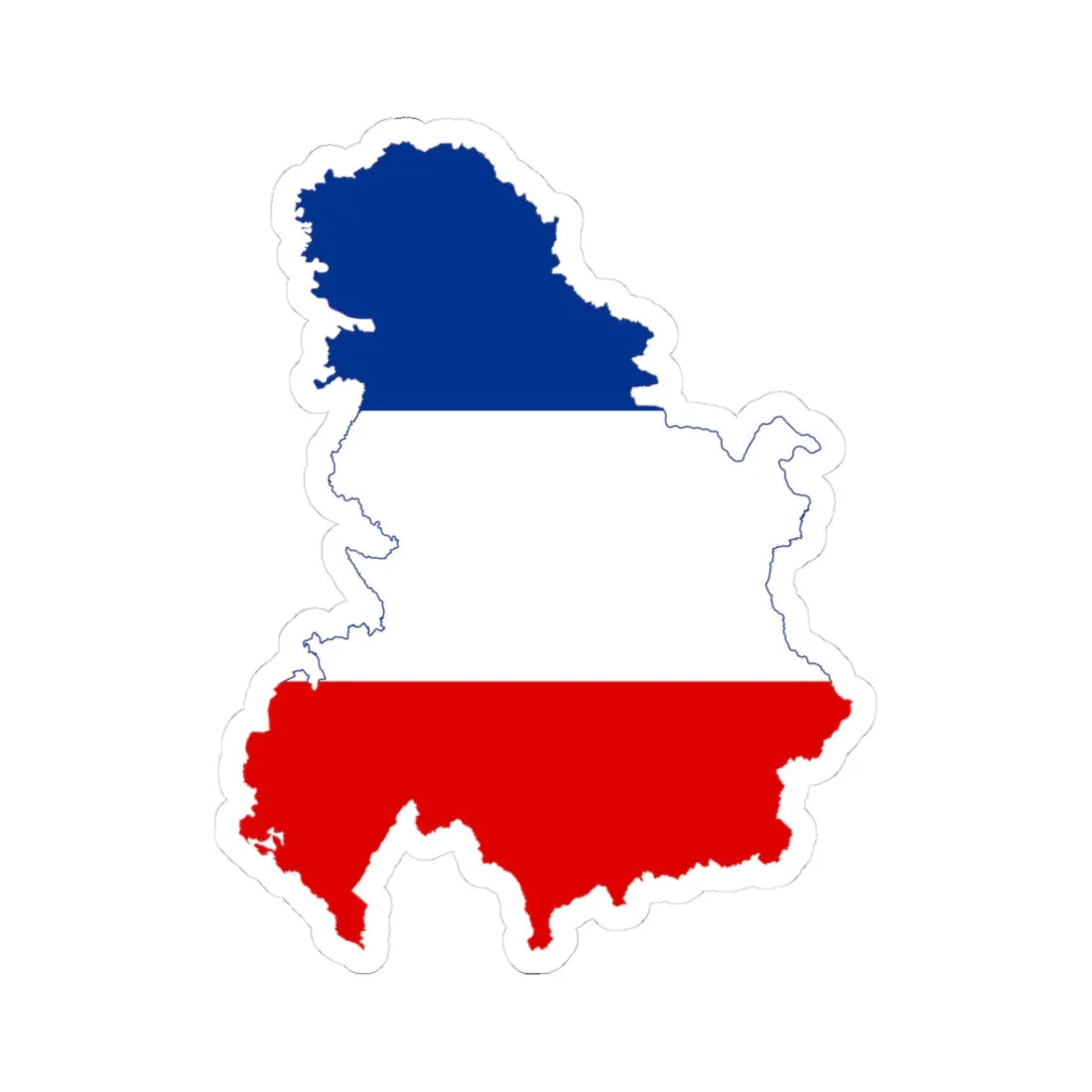 Flag map of Serbia and Montenegro 1992-2006 (Serbia) STICKER Vinyl Kiss-Cut Decal 3 Inch White - The Sticker Space