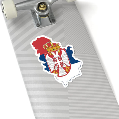 Flag map of Serbia with Kosovo (Serbia) STICKER Vinyl Kiss-Cut Decal - The Sticker Space