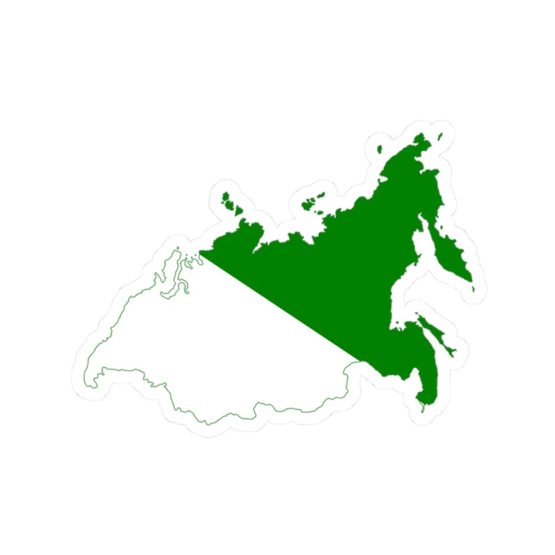 Flag map of Siberia (Russia) STICKER Vinyl Kiss-Cut Decal 2 Inch White - The Sticker Space