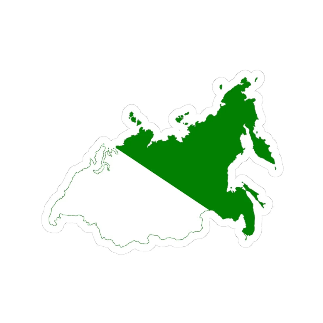 Flag map of Siberia (Russia) STICKER Vinyl Kiss-Cut Decal 3 Inch White - The Sticker Space