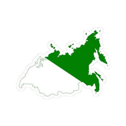 Flag map of Siberia (Russia) STICKER Vinyl Kiss-Cut Decal 3 Inch White - The Sticker Space