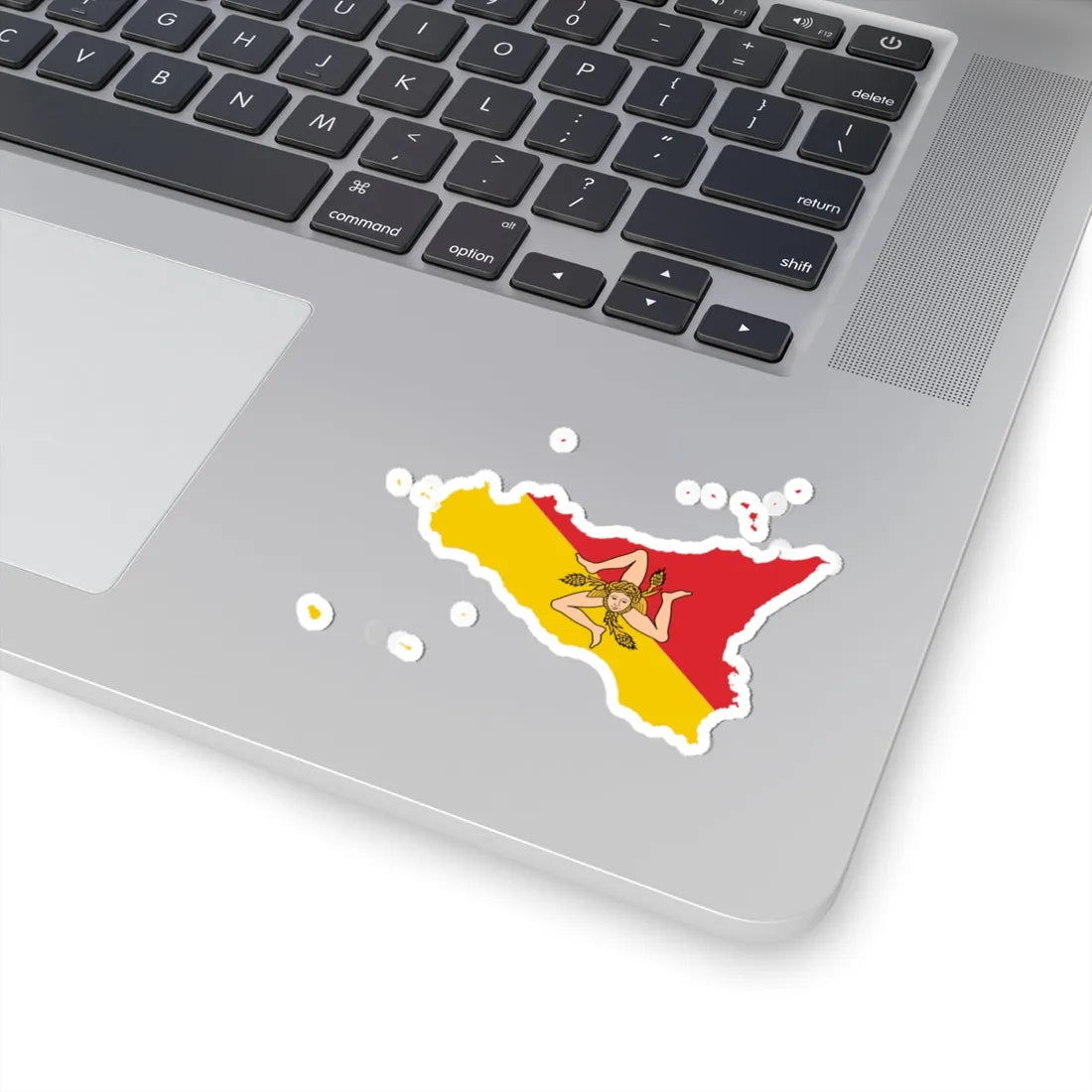 Flag-map of Sicily (Italy) STICKER Vinyl Kiss-Cut Decal - The Sticker Space