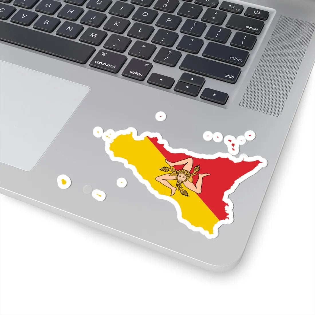 Flag-map of Sicily (Italy) STICKER Vinyl Kiss-Cut Decal - The Sticker Space