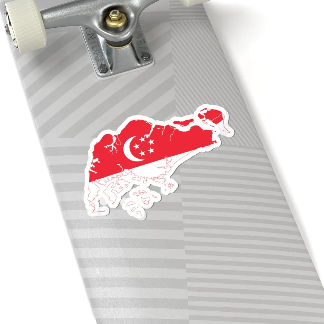 Flag map of Singapore (Singapore) STICKER Vinyl Kiss-Cut Decal - The Sticker Space