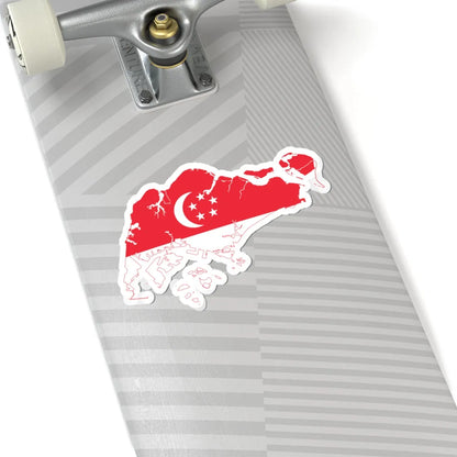 Flag map of Singapore (Singapore) STICKER Vinyl Kiss-Cut Decal - The Sticker Space