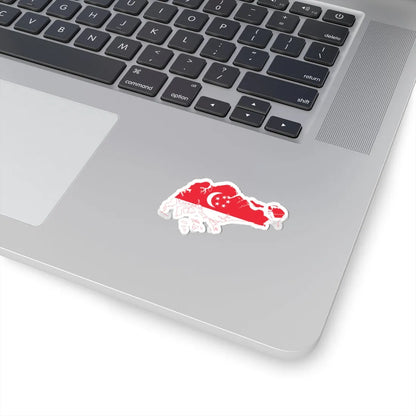 Flag map of Singapore (Singapore) STICKER Vinyl Kiss-Cut Decal - The Sticker Space