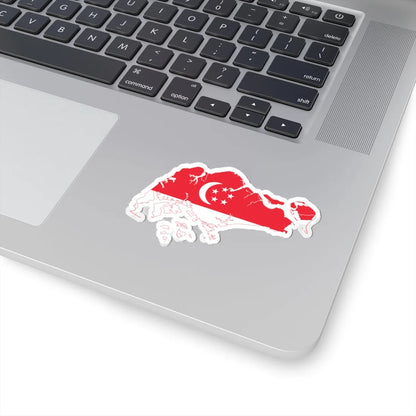 Flag map of Singapore (Singapore) STICKER Vinyl Kiss-Cut Decal - The Sticker Space