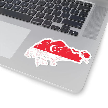Flag map of Singapore (Singapore) STICKER Vinyl Kiss-Cut Decal - The Sticker Space