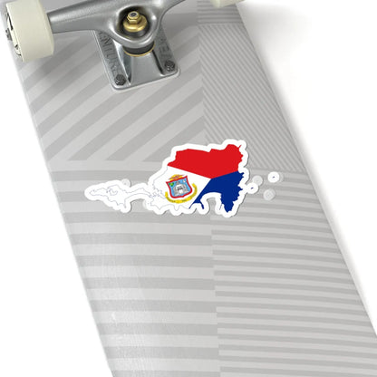 Flag-map of Sint Maarten (Netherlands) STICKER Vinyl Kiss-Cut Decal - The Sticker Space