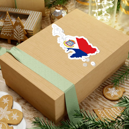 Flag-map of Sint Maarten (Netherlands) STICKER Vinyl Kiss-Cut Decal - The Sticker Space