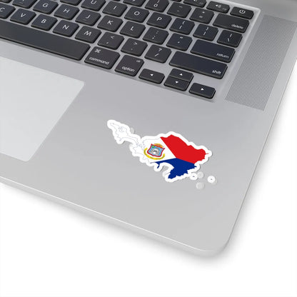 Flag-map of Sint Maarten (Netherlands) STICKER Vinyl Kiss-Cut Decal - The Sticker Space