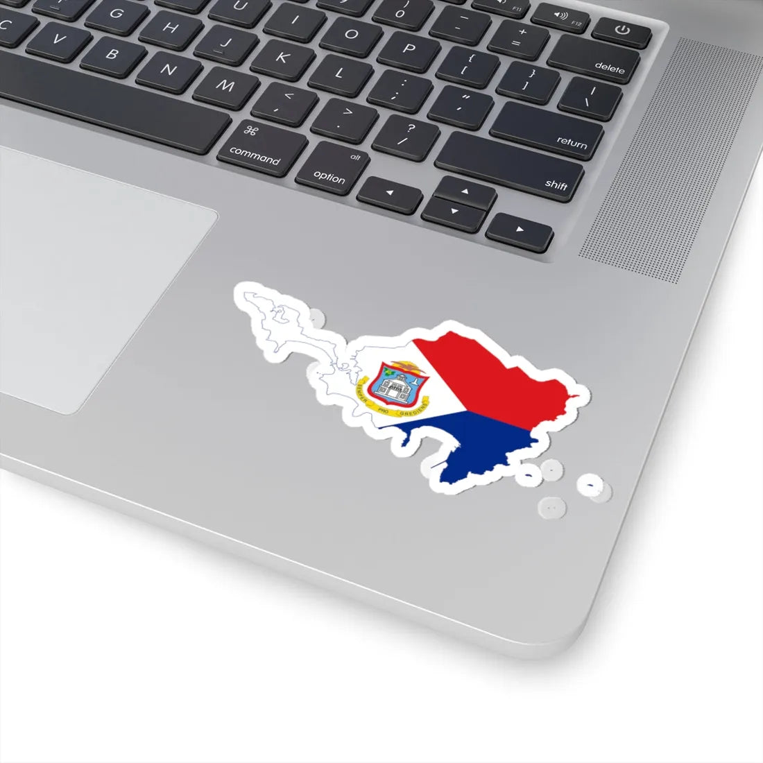 Flag-map of Sint Maarten (Netherlands) STICKER Vinyl Kiss-Cut Decal - The Sticker Space