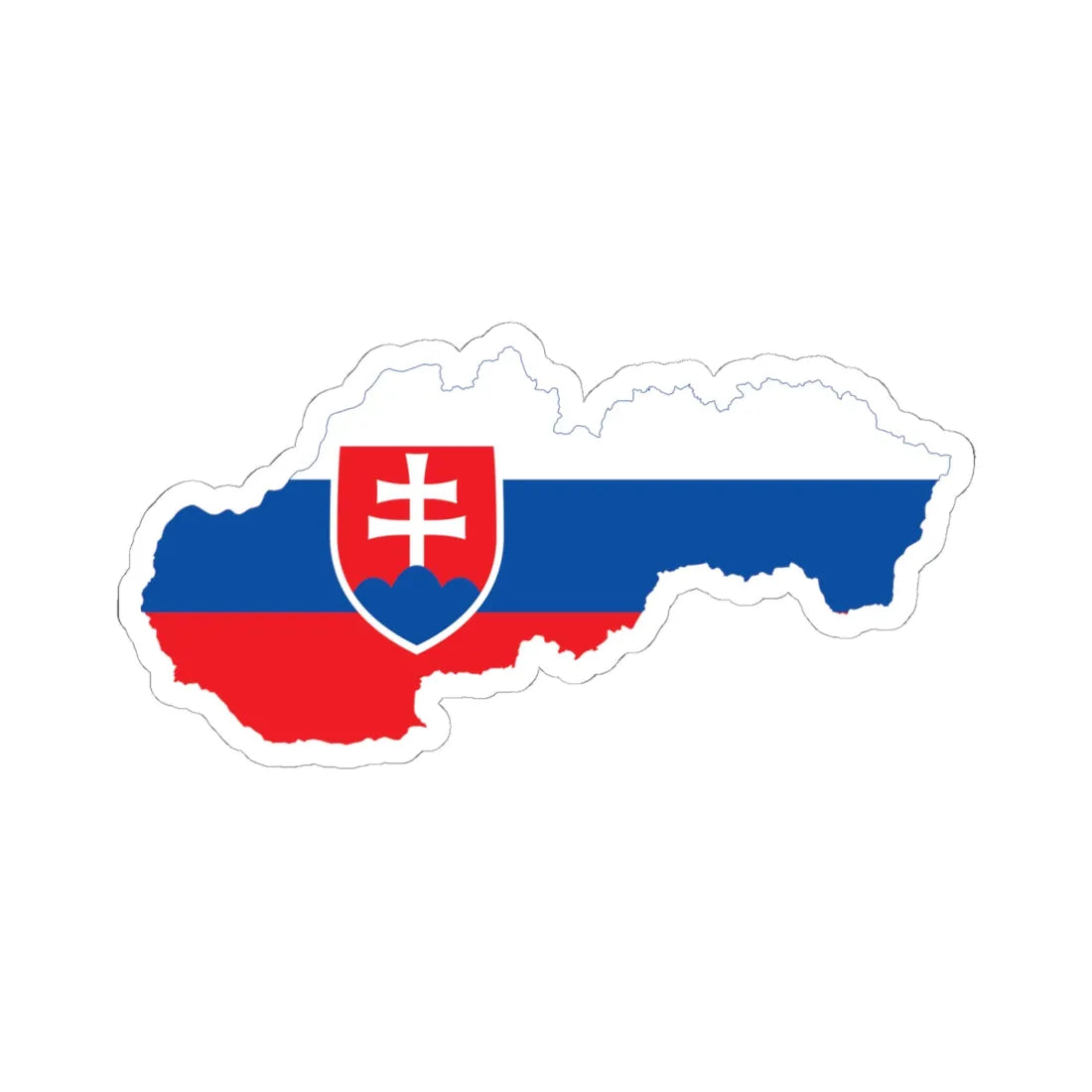 Flag Map Of Slovakia (Slovakia) STICKER Vinyl Kiss-Cut Decal 6 Inch White - The Sticker Space