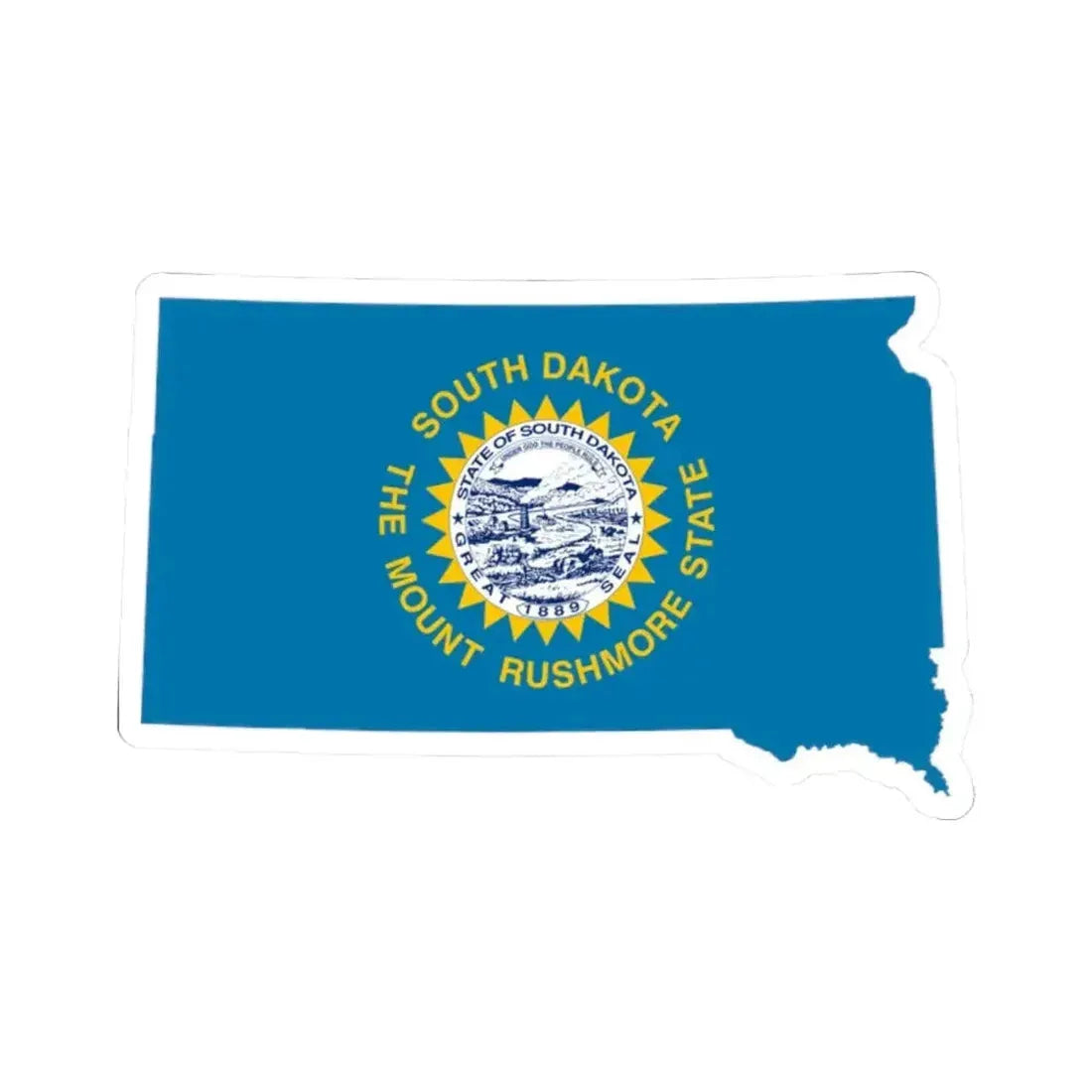 Flag-map of South Dakota (United States) STICKER Vinyl Kiss-Cut Decal 2 Inch White - The Sticker Space