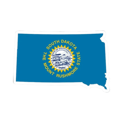 Flag-map of South Dakota (United States) STICKER Vinyl Kiss-Cut Decal 2 Inch White - The Sticker Space