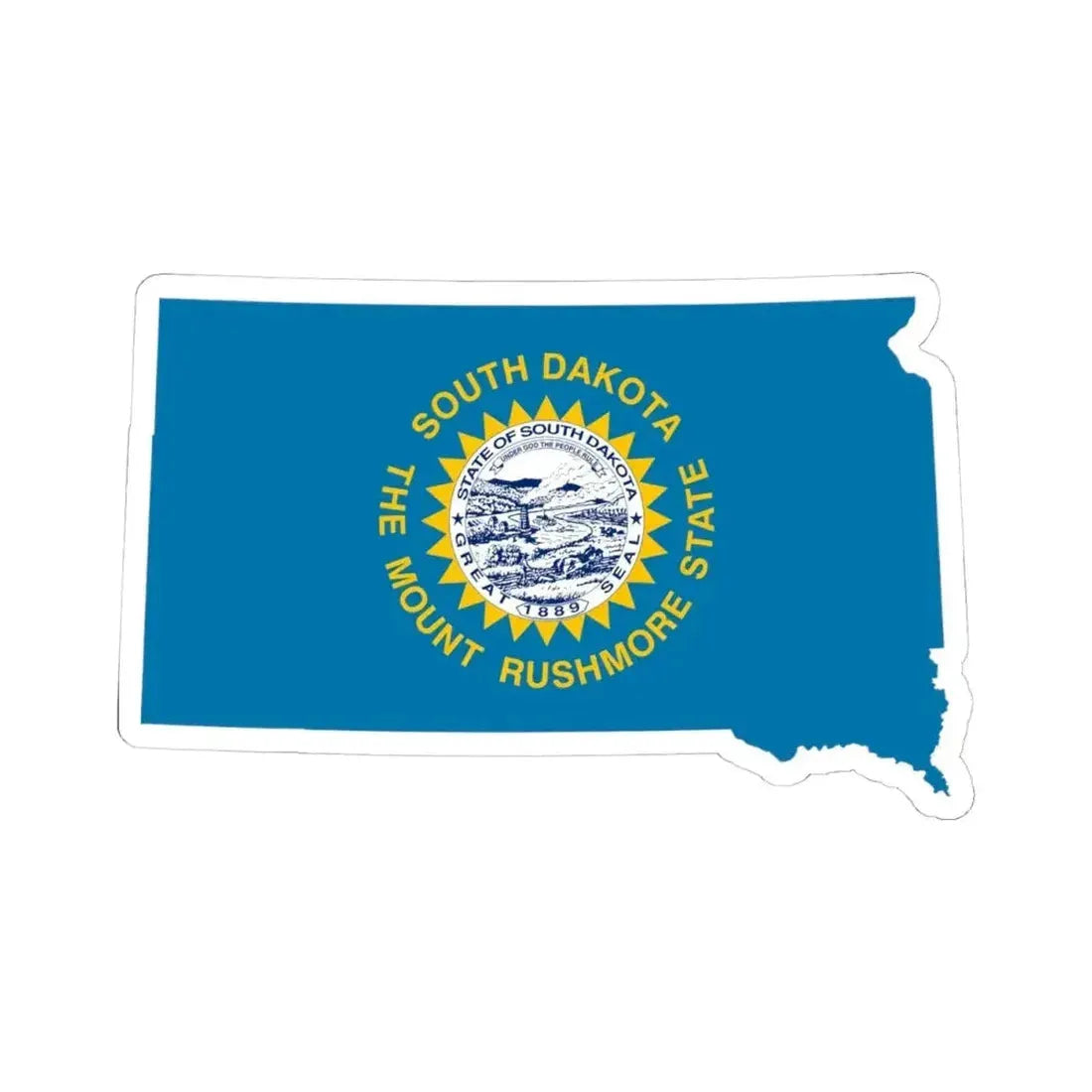 Flag-map of South Dakota (United States) STICKER Vinyl Kiss-Cut Decal 4 Inch White - The Sticker Space