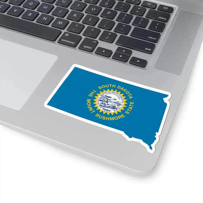 Flag-map of South Dakota (United States) STICKER Vinyl Kiss-Cut Decal - The Sticker Space