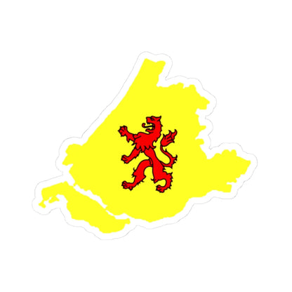 Flag-map of South Holland (Netherlands) STICKER Vinyl Kiss-Cut Decal 3 Inch White - The Sticker Space